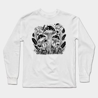 Magic Mushrooms Black Long Sleeve T-Shirt